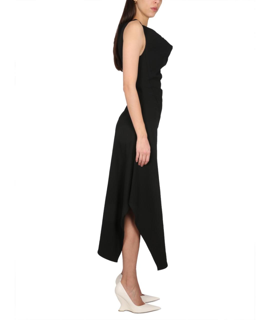 BOTTEGA VENETA Черное хлопковое повседневное платье, фото 3