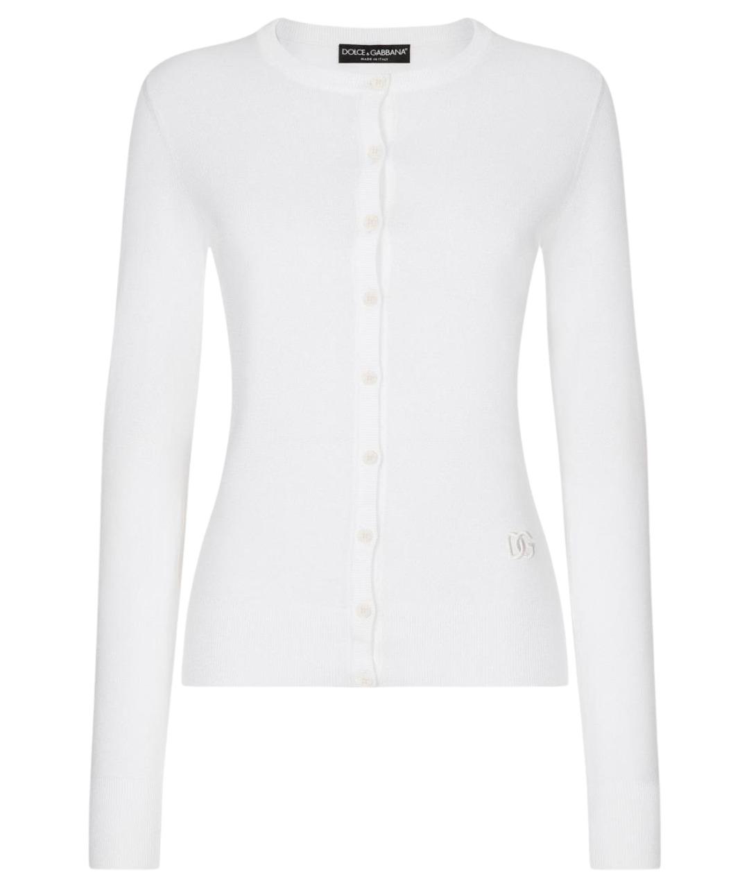 DOLCE&GABBANA Белый шелковый кардиган, фото 1