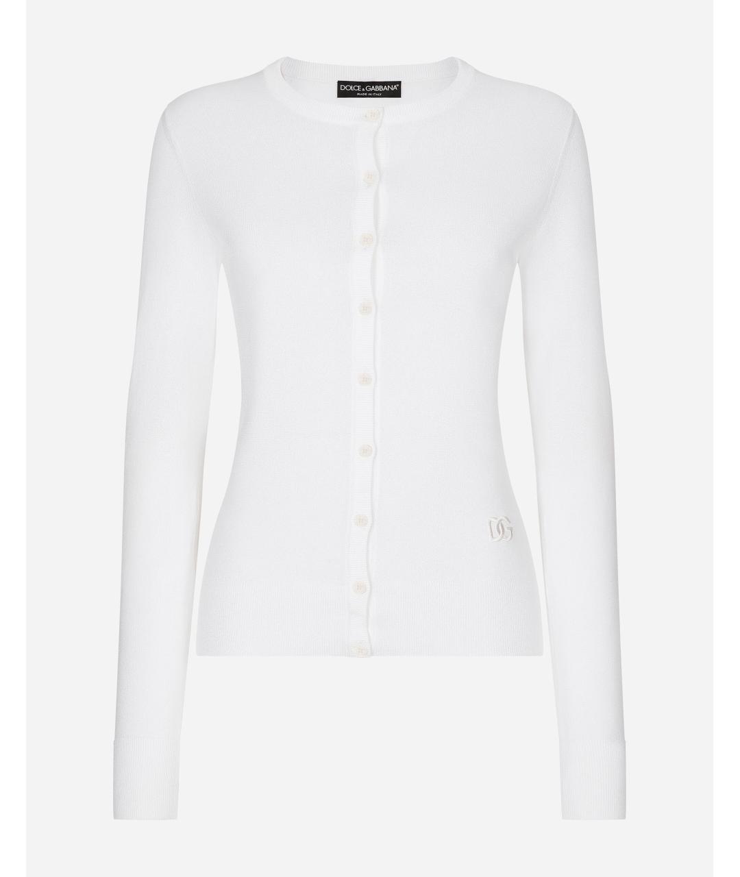 DOLCE&GABBANA Белый шелковый кардиган, фото 6