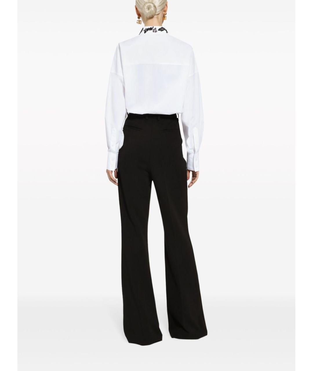 DOLCE&GABBANA Черные полиэстеровые прямые брюки, фото 2