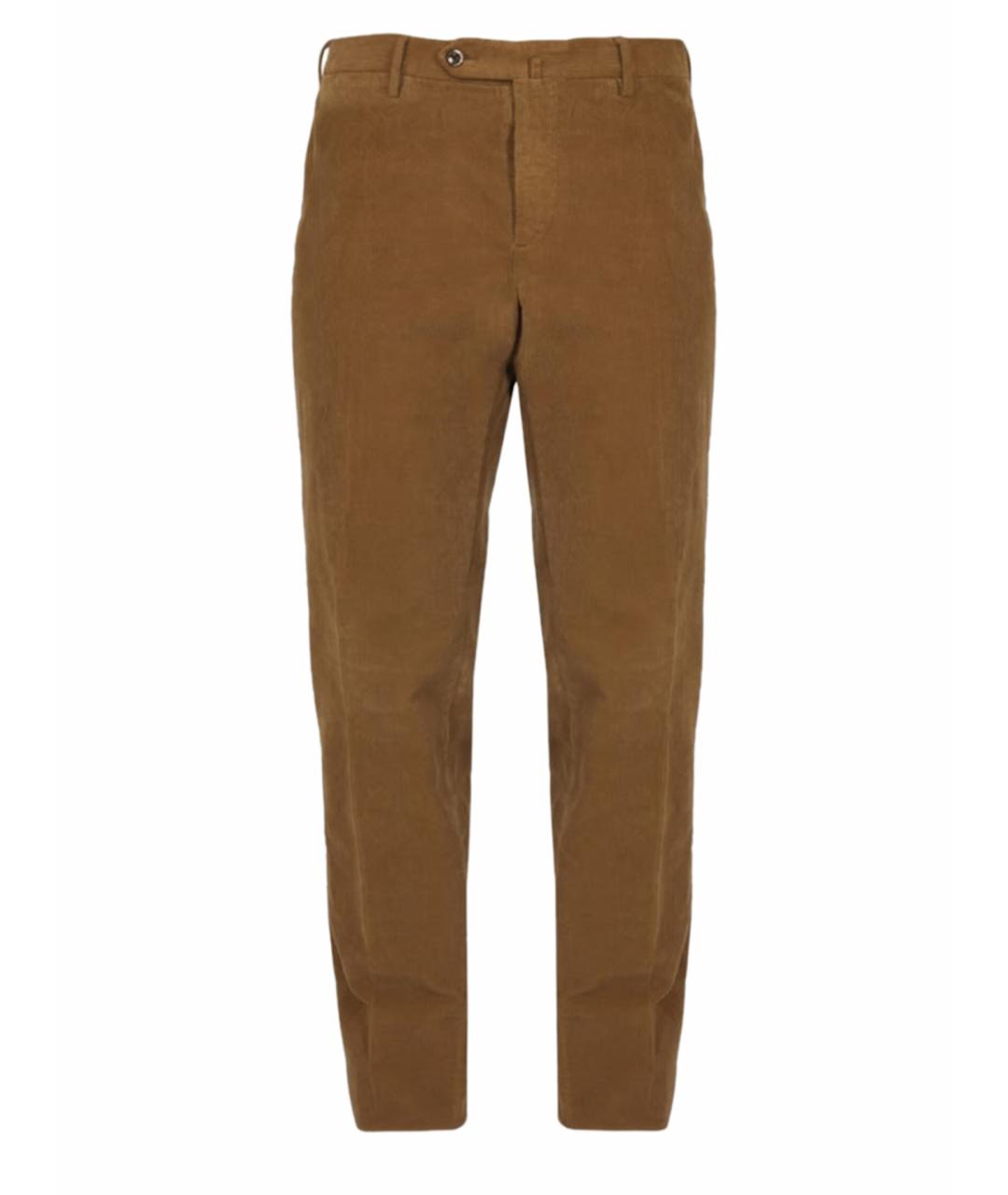 PT TORINO Коричневые хлопковые повседневные брюки, фото 1