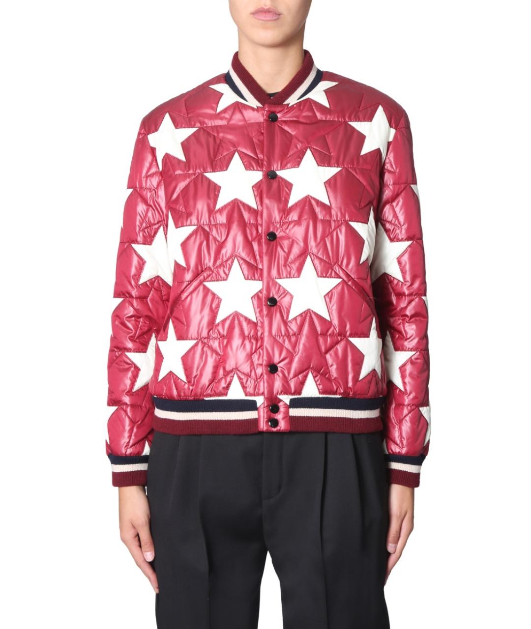 SAINT LAURENT Бордовая полиамидовая куртка, фото 2