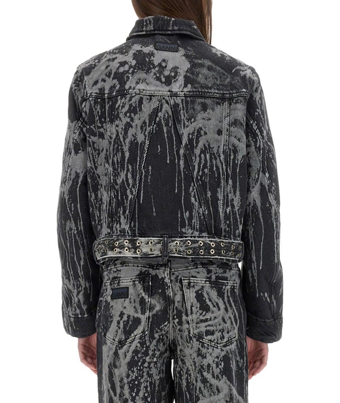 GANNI Черная хлопковая куртка, фото 4
