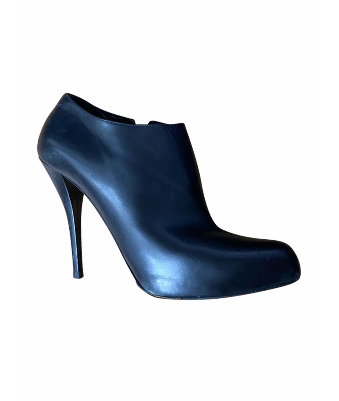 CHRISTIAN DIOR Черные кожаные ботильоны, фото 1