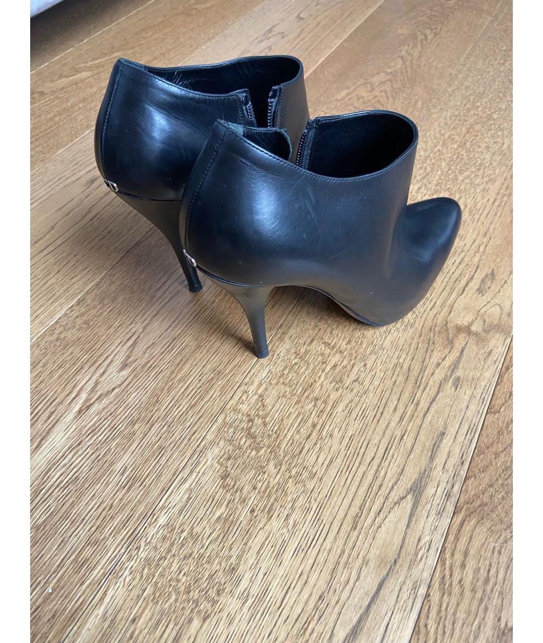CHRISTIAN DIOR Черные кожаные ботильоны, фото 3