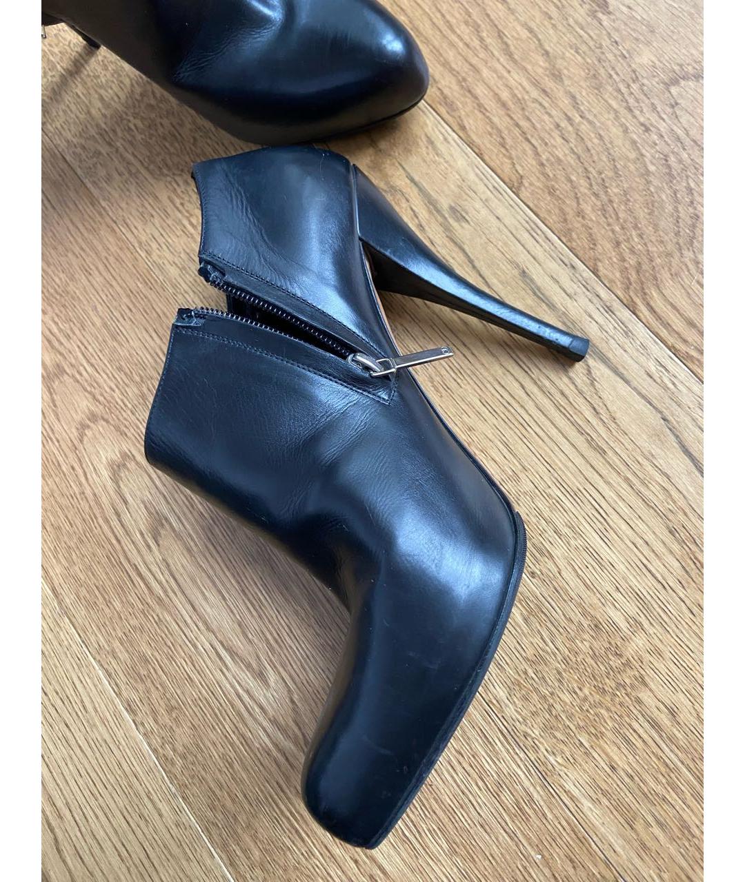 CHRISTIAN DIOR Черные кожаные ботильоны, фото 5