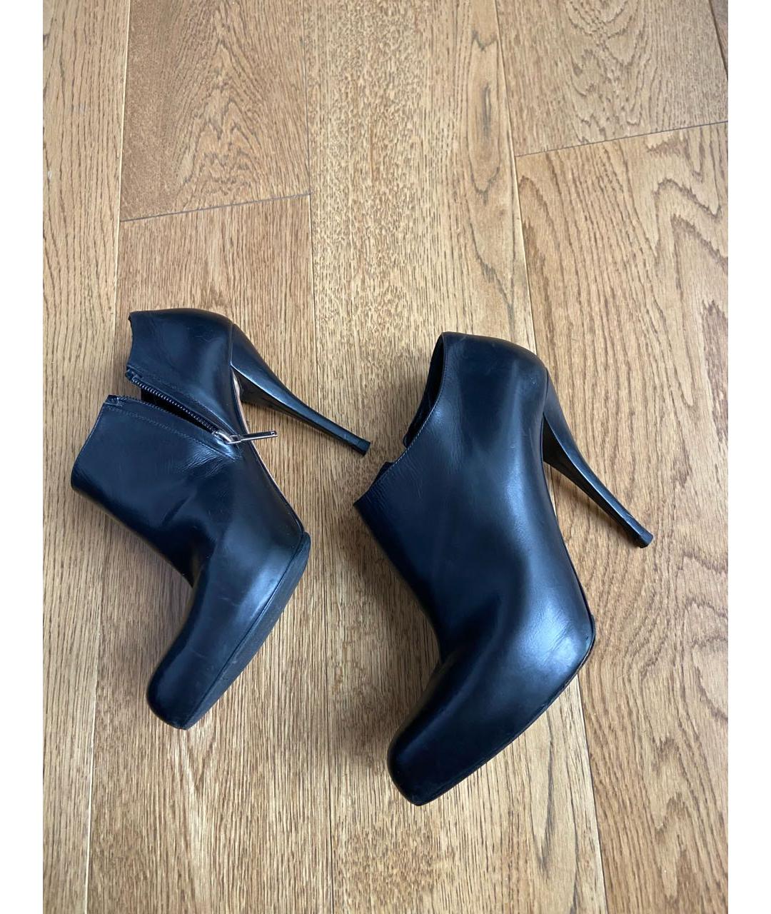 CHRISTIAN DIOR Черные кожаные ботильоны, фото 7