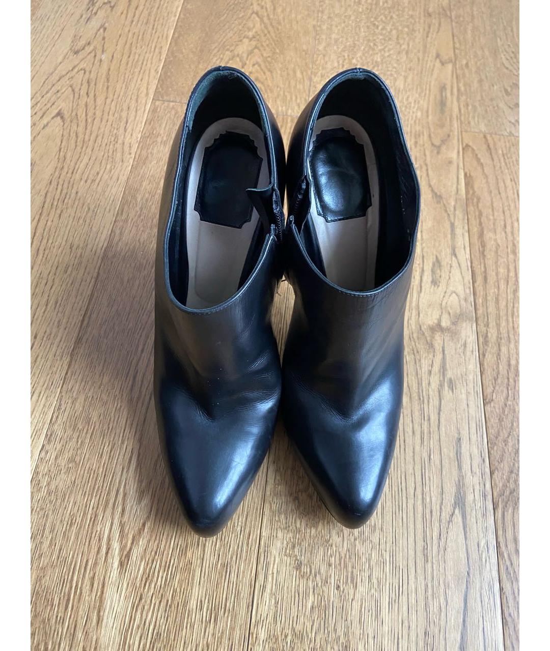 CHRISTIAN DIOR Черные кожаные ботильоны, фото 2