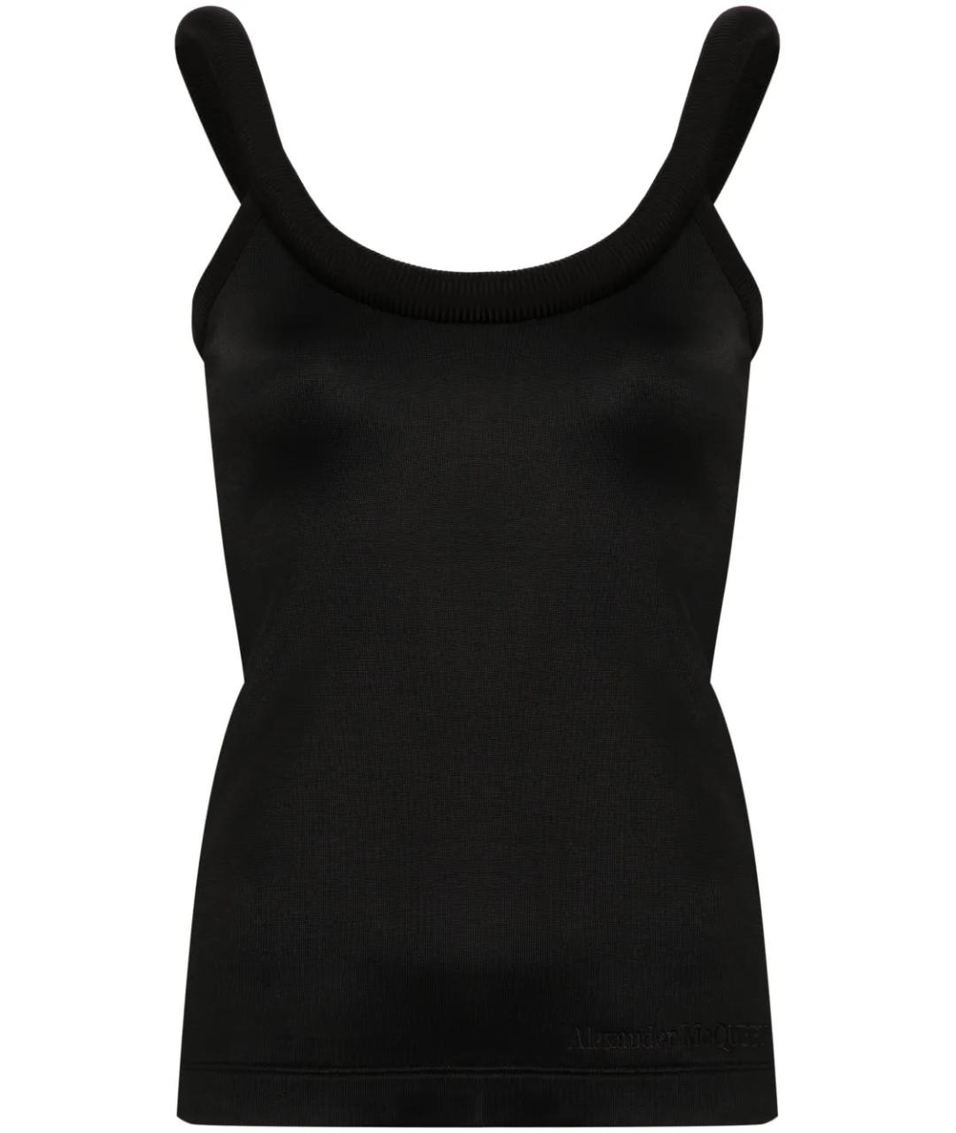 ALEXANDER MCQUEEN Черная вискозная майка, фото 1