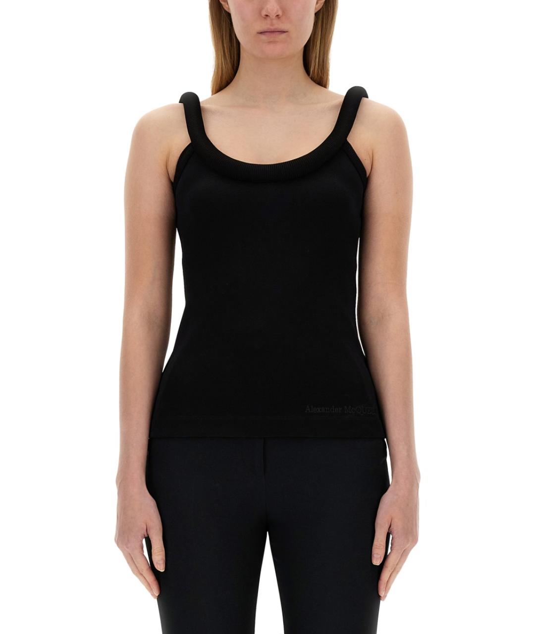 ALEXANDER MCQUEEN Черная вискозная майка, фото 2