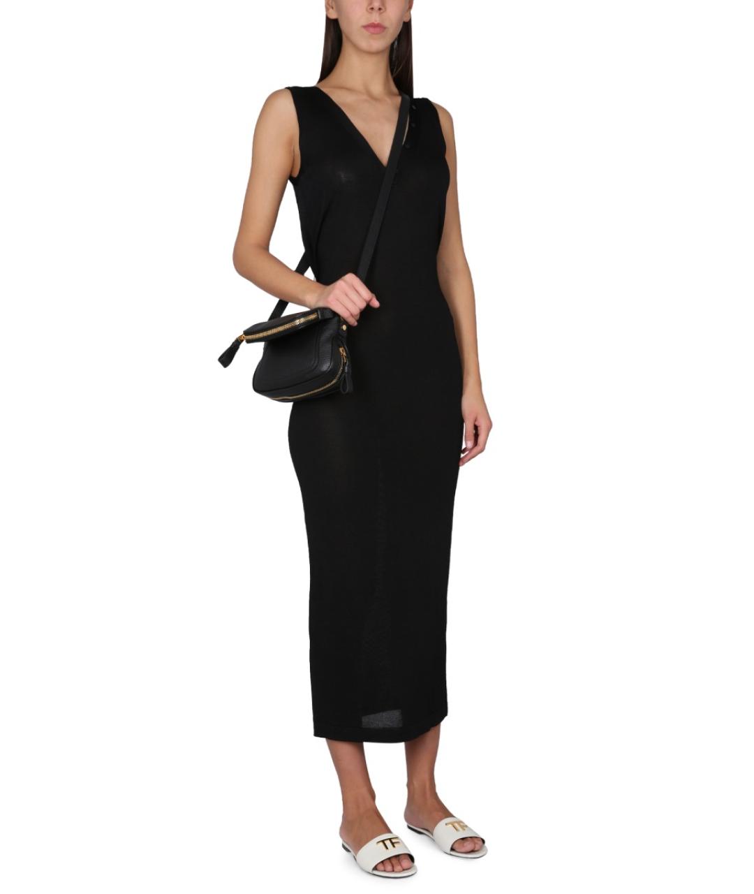 TOM FORD Черное вискозное повседневное платье, фото 3