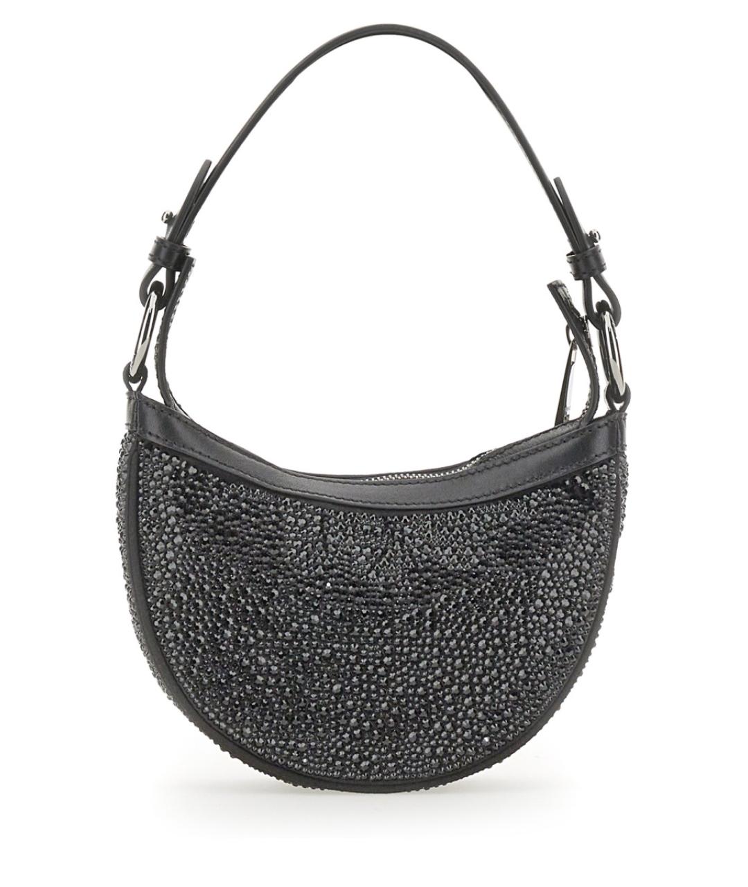 VERSACE Антрацитовая кожаная сумка через плечо, фото 2