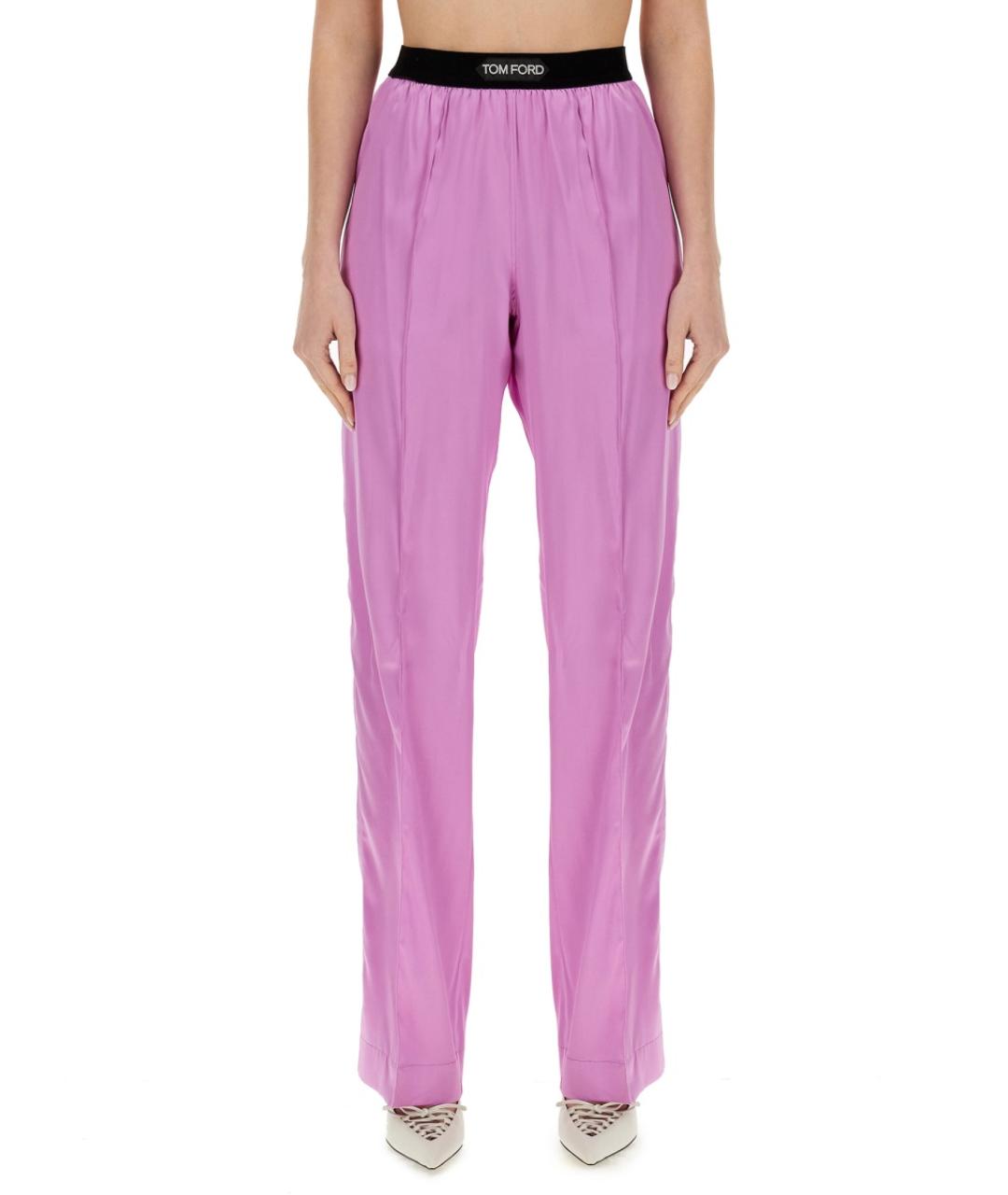 TOM FORD Розовые полиамидовые прямые брюки, фото 2