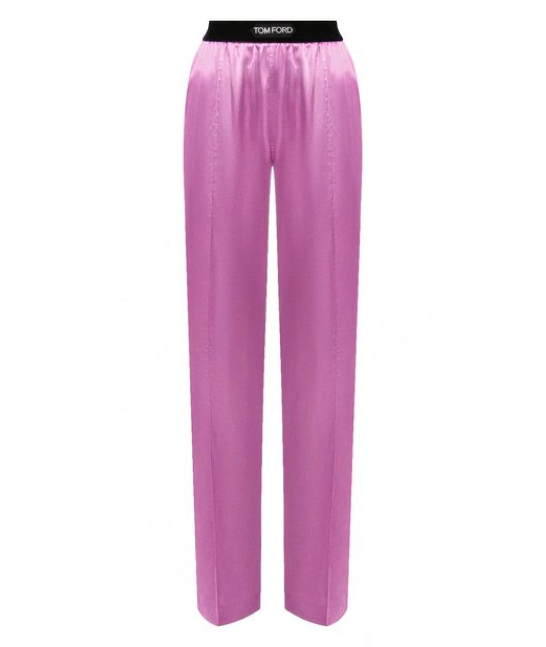 TOM FORD Розовые полиамидовые прямые брюки, фото 1