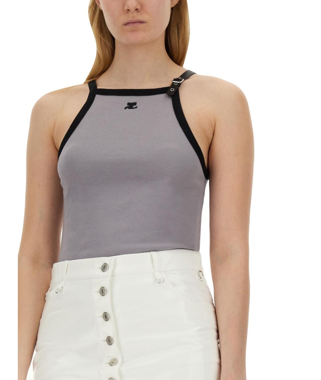 COURREGES Серая хлопковая майка, фото 4