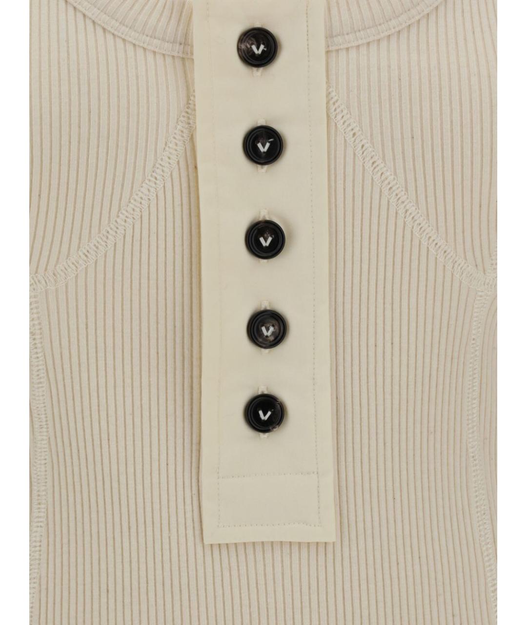 BOTTEGA VENETA Бежевая хлопковая майка, фото 3