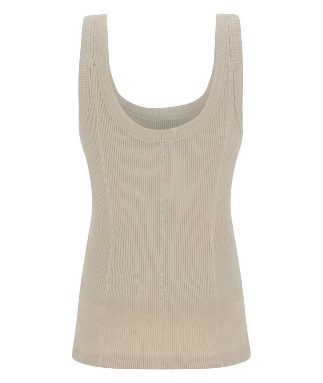 BOTTEGA VENETA Бежевая хлопковая майка, фото 2