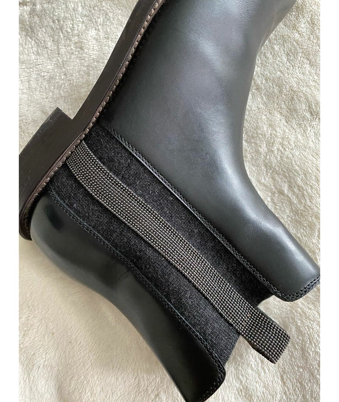 BRUNELLO CUCINELLI Черные кожаные ботинки, фото 6
