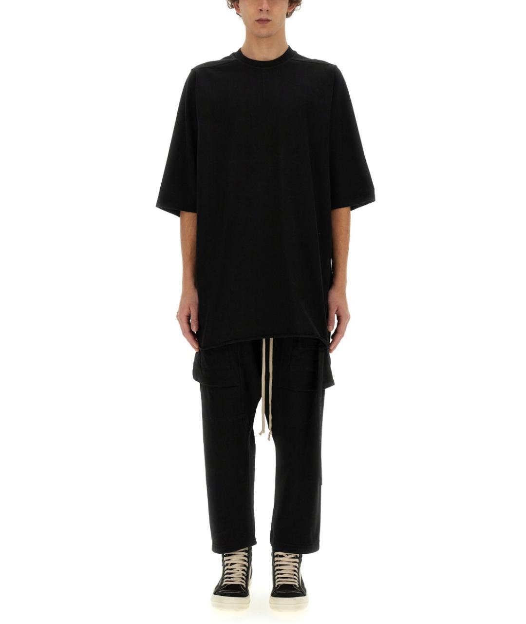 RICK OWENS DRKSHDW Черная хлопковая футболка, фото 2