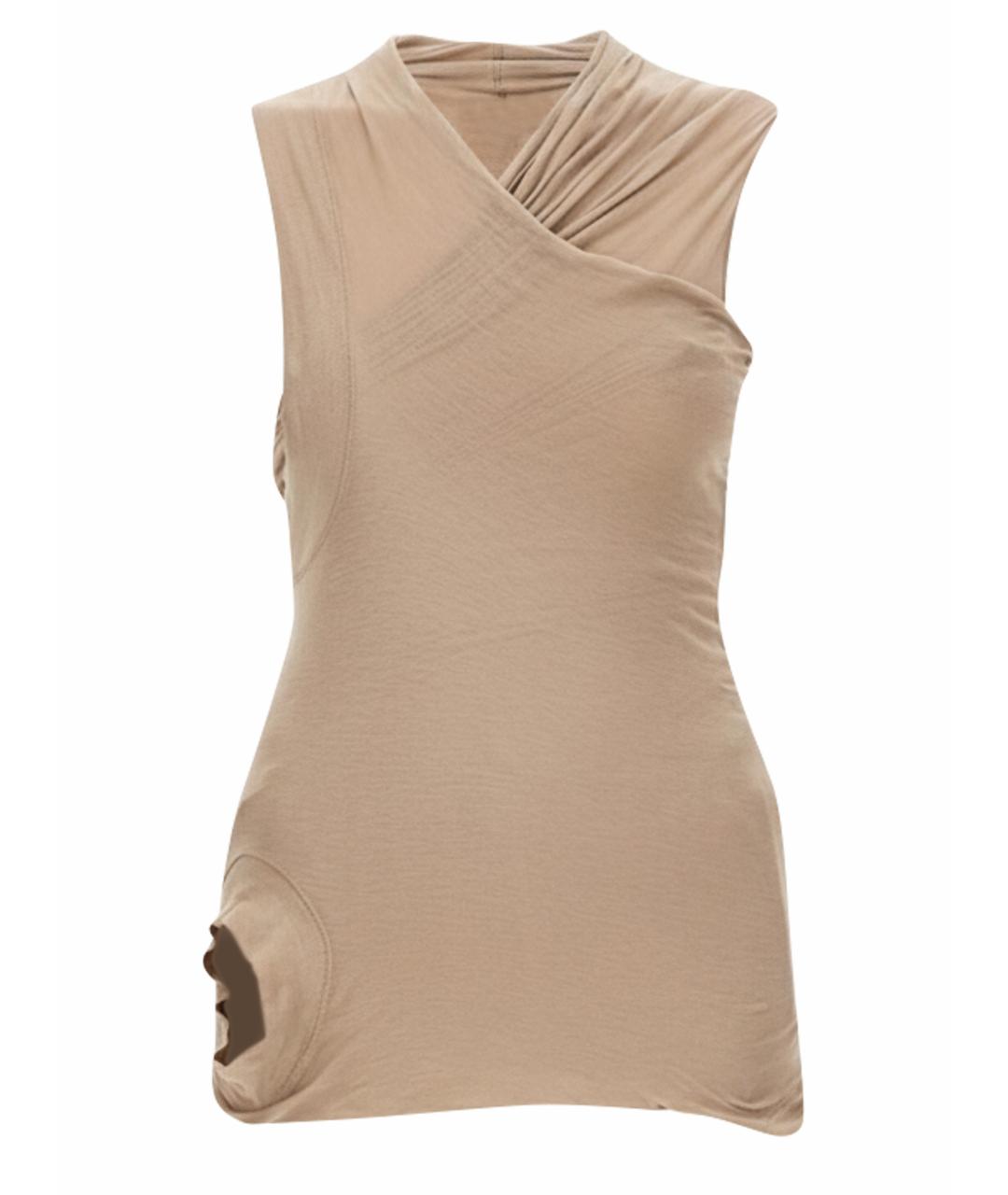 RICK OWENS Бежевая хлопковая майка, фото 1
