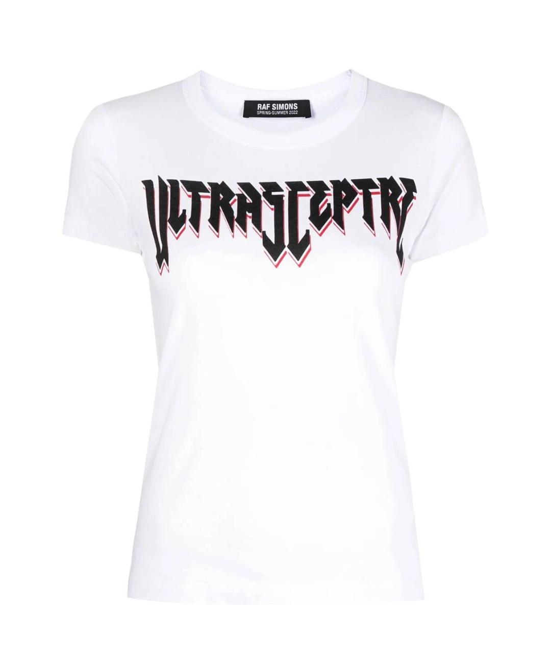 RAF SIMONS Белая хлопковая футболка, фото 1