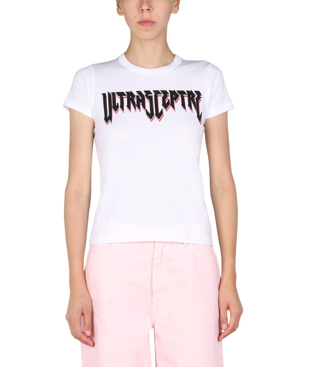 RAF SIMONS Белая хлопковая футболка, фото 2