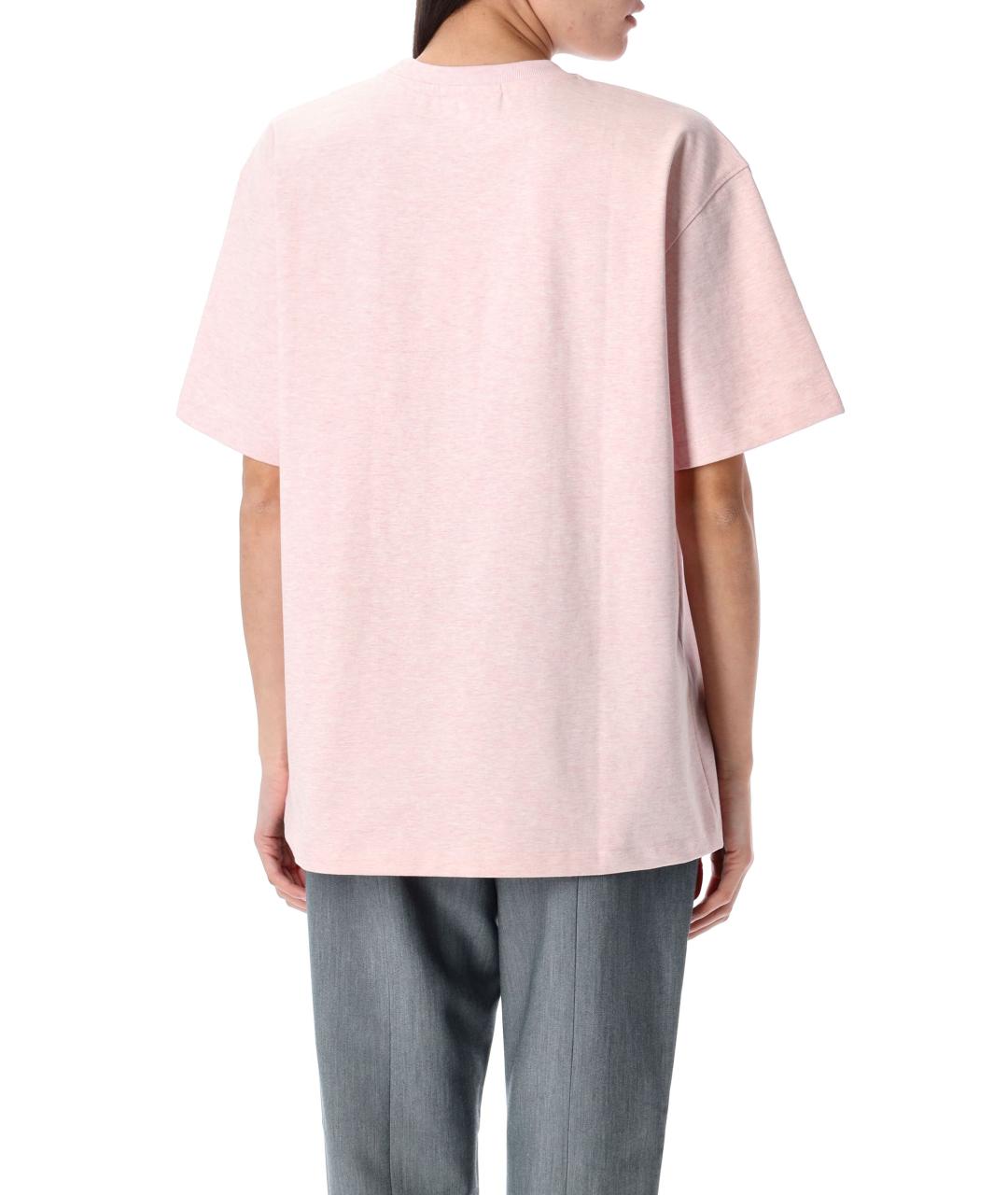 GANNI Розовая хлопковая футболка, фото 2