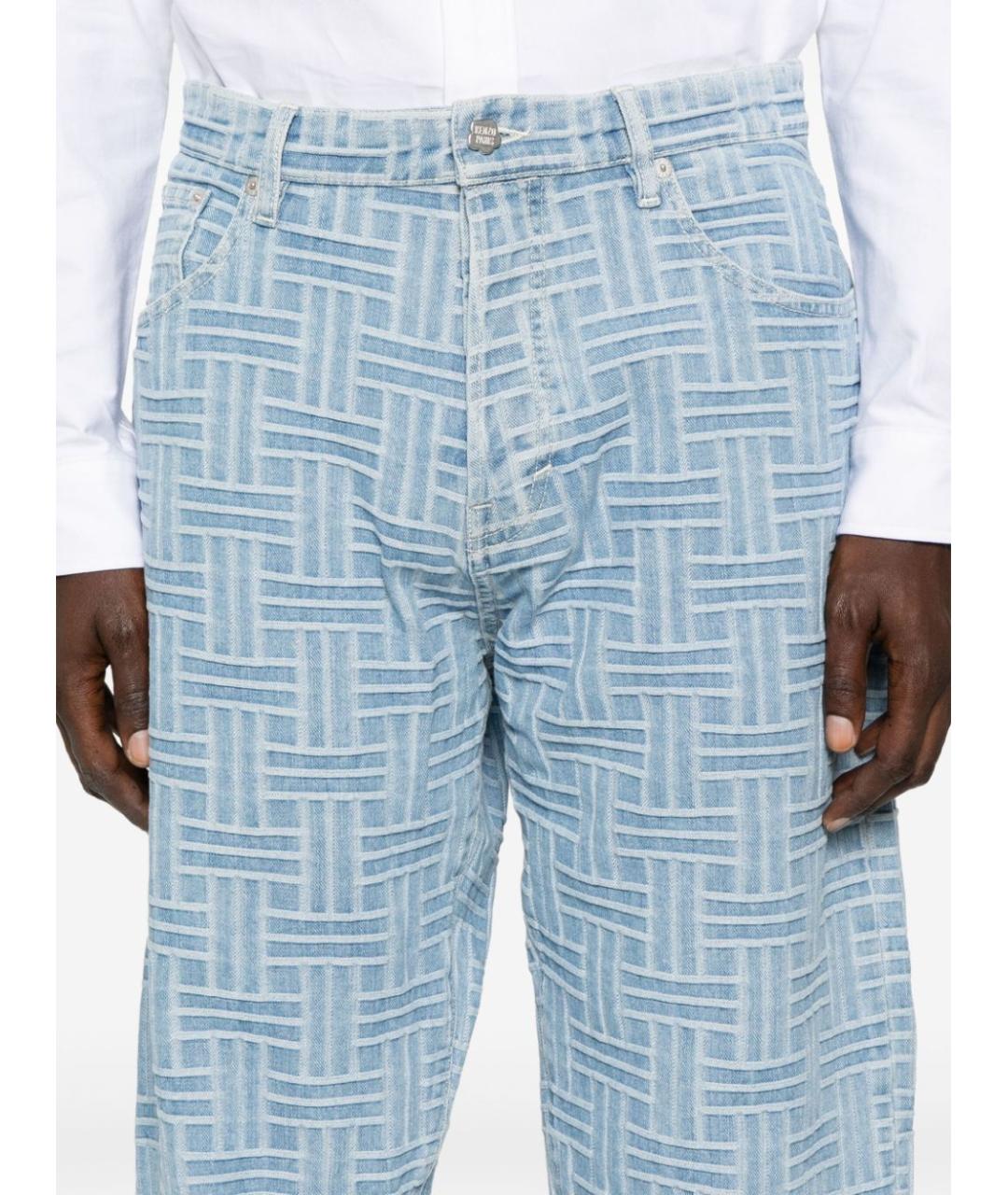 KENZO Синие хлопковые повседневные брюки, фото 5