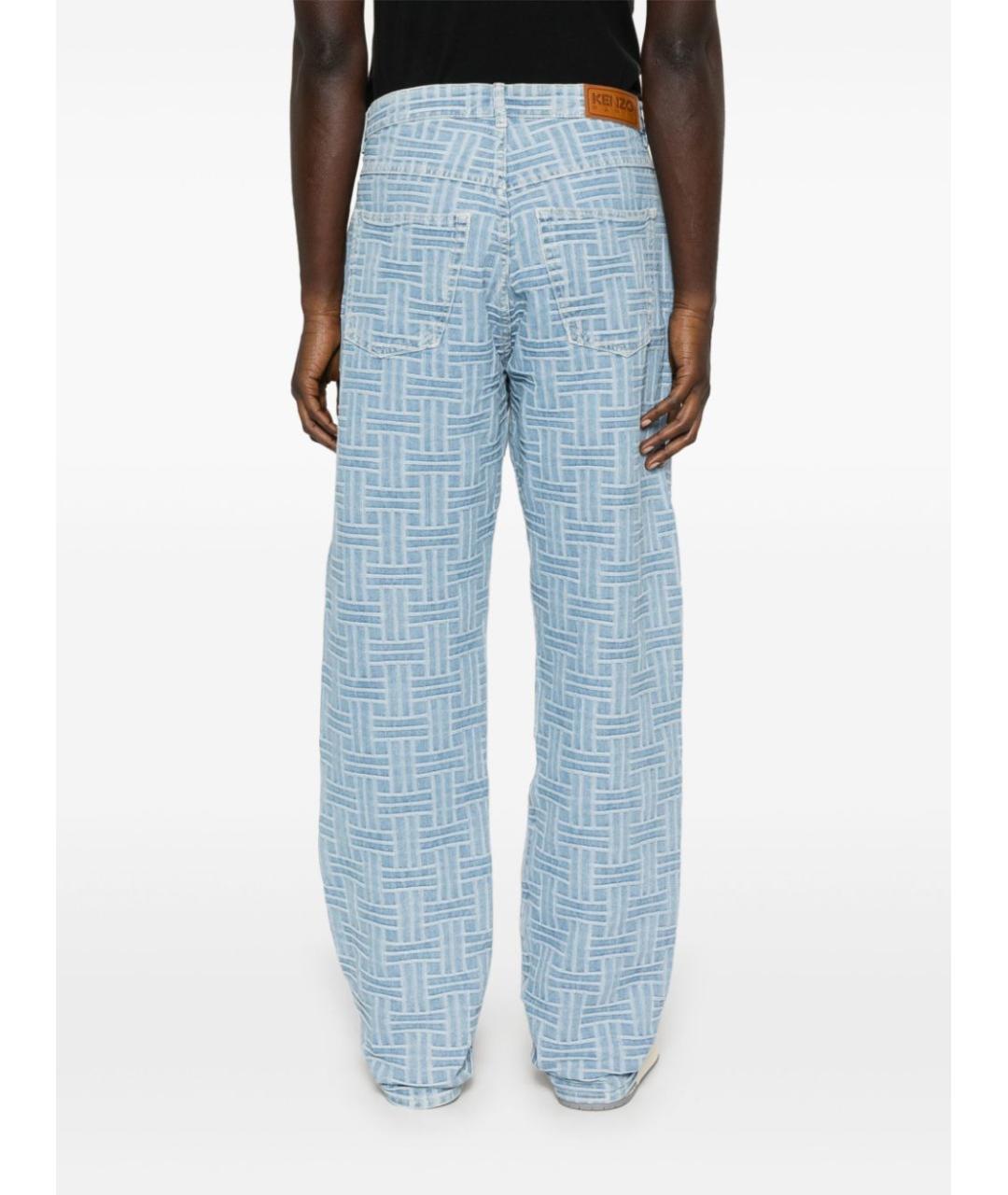 KENZO Синие хлопковые повседневные брюки, фото 4