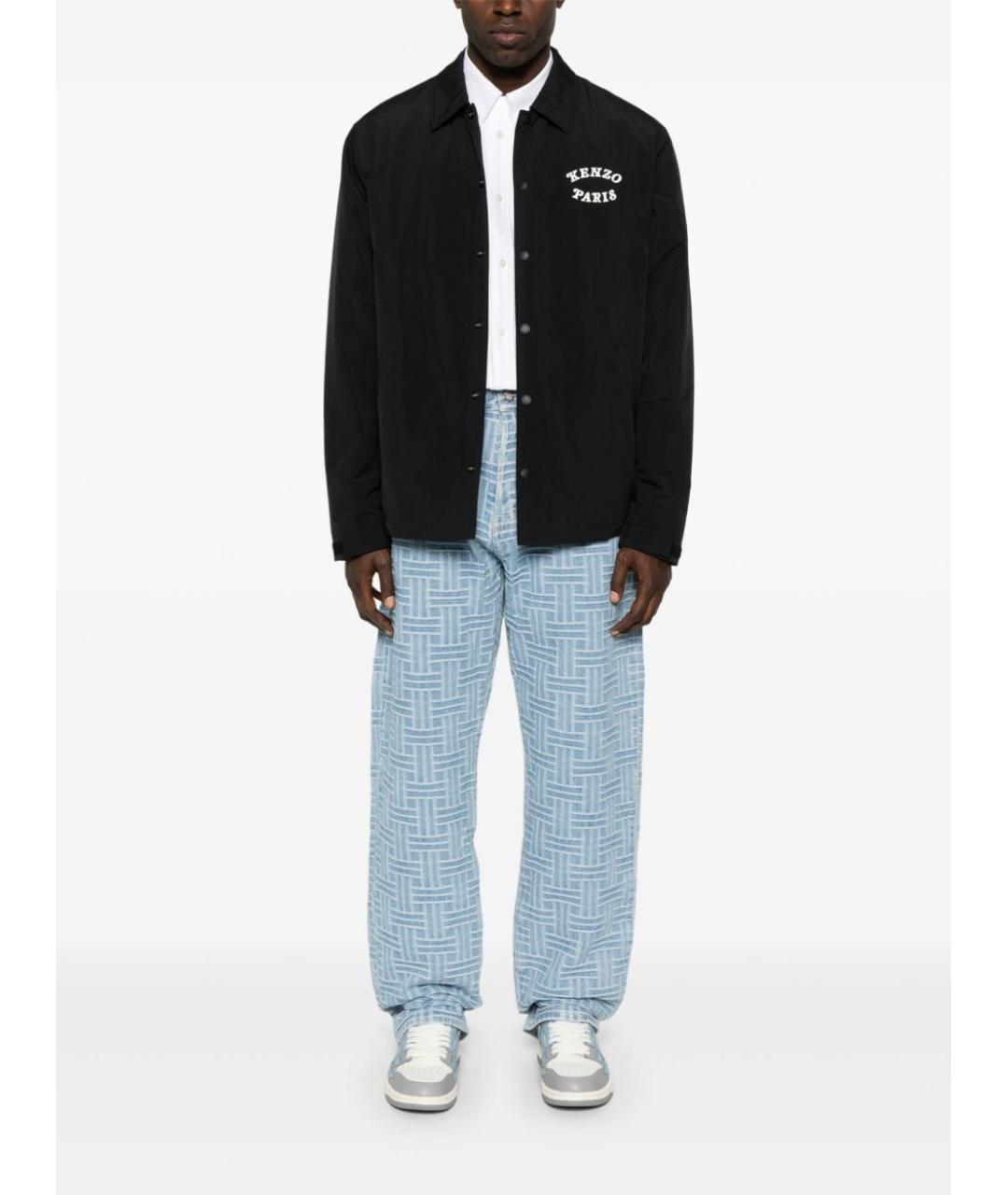 KENZO Синие хлопковые повседневные брюки, фото 2