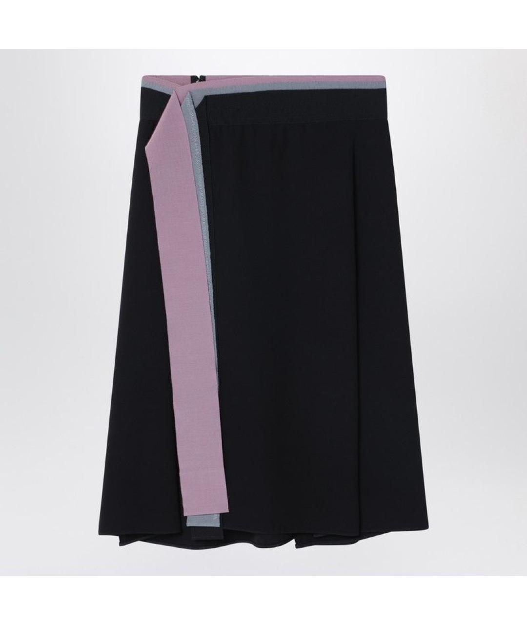 FENDI Черная шелковая юбка миди, фото 3