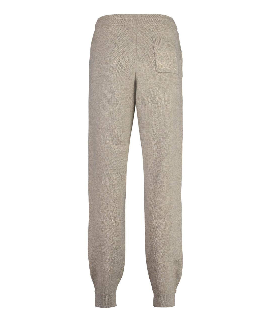 CELINE Бежевые кашемировые прямые брюки, фото 2