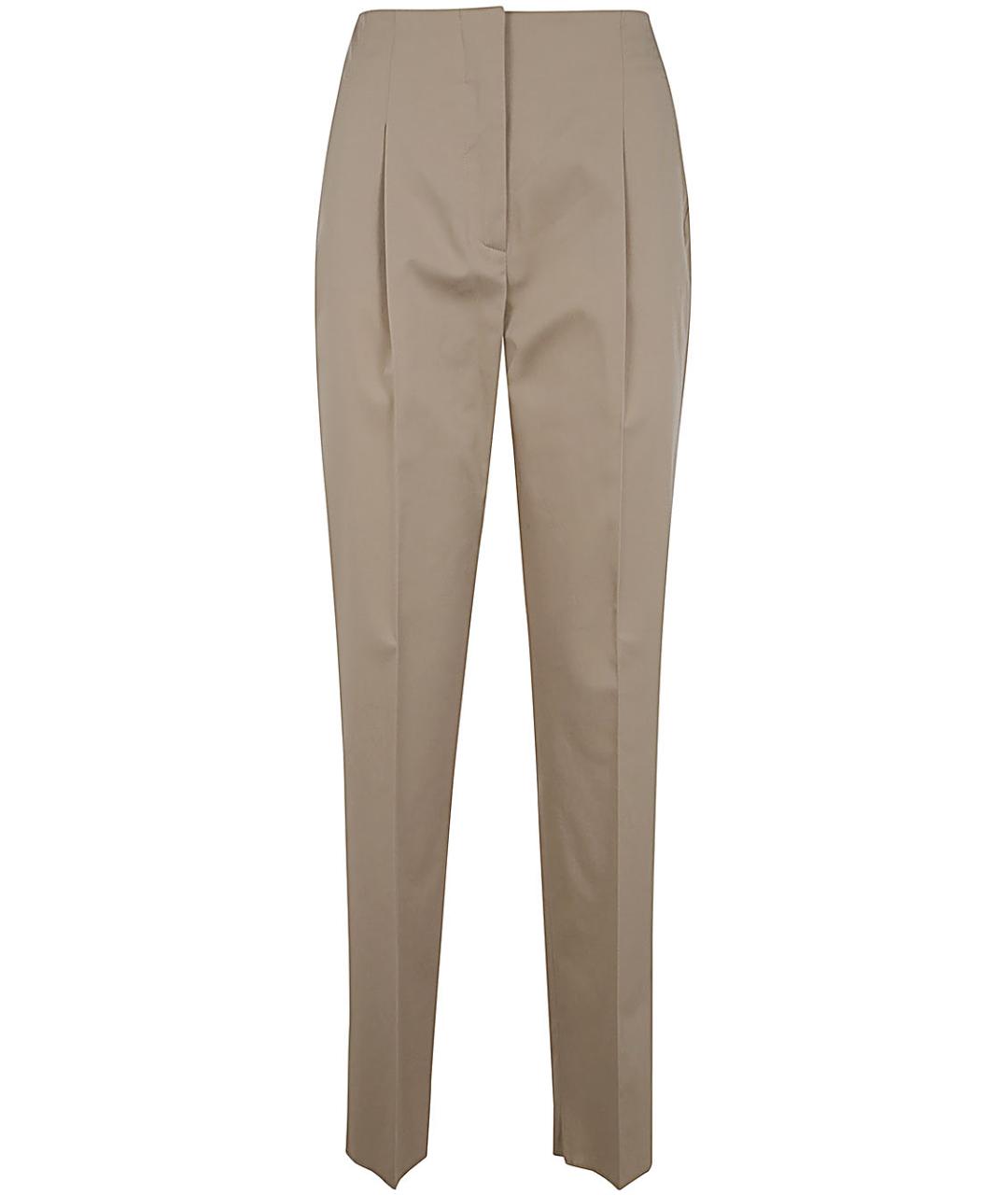 MAX MARA Бежевые вискозные прямые брюки, фото 1