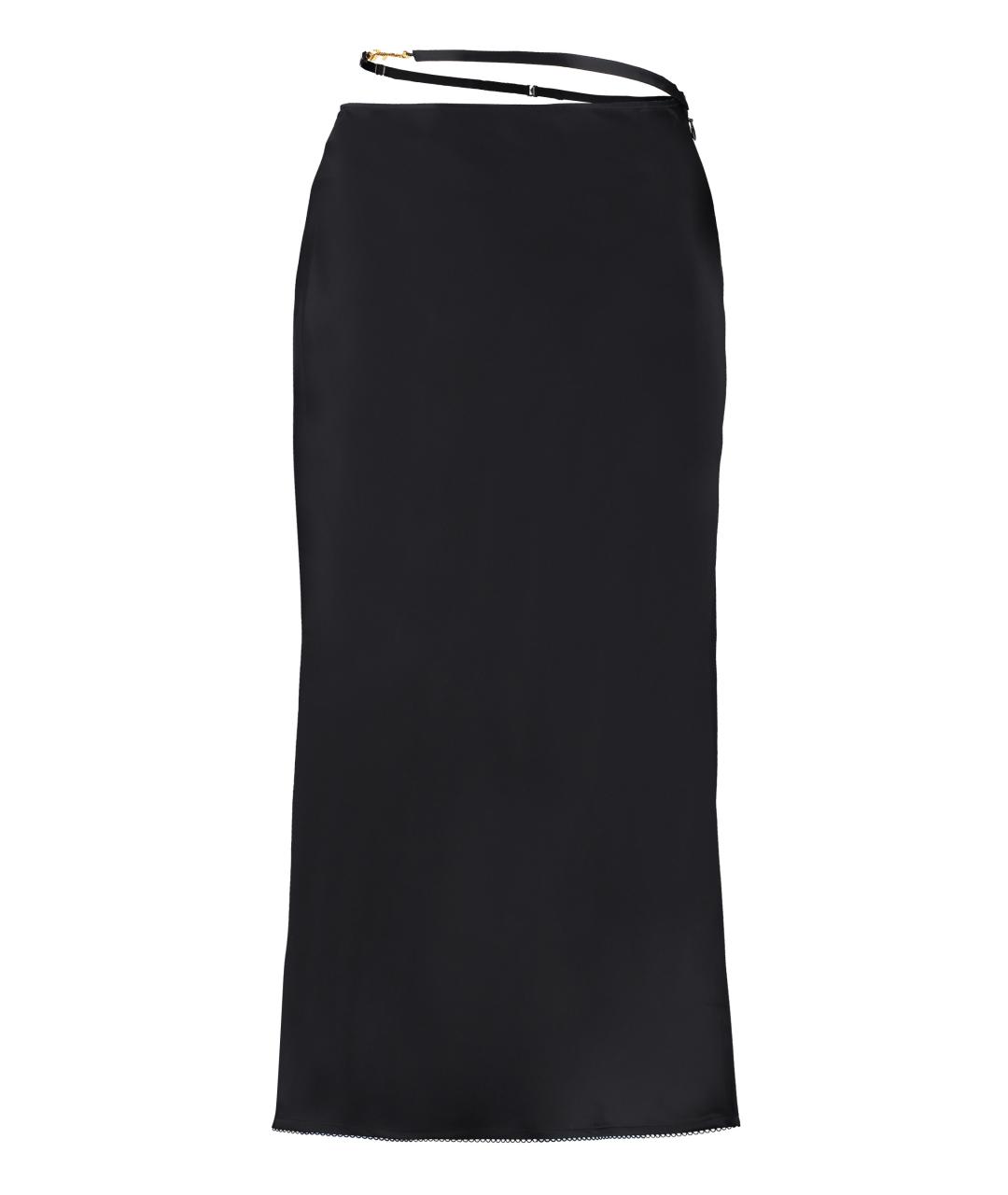 JACQUEMUS Черная вискозная юбка миди, фото 1