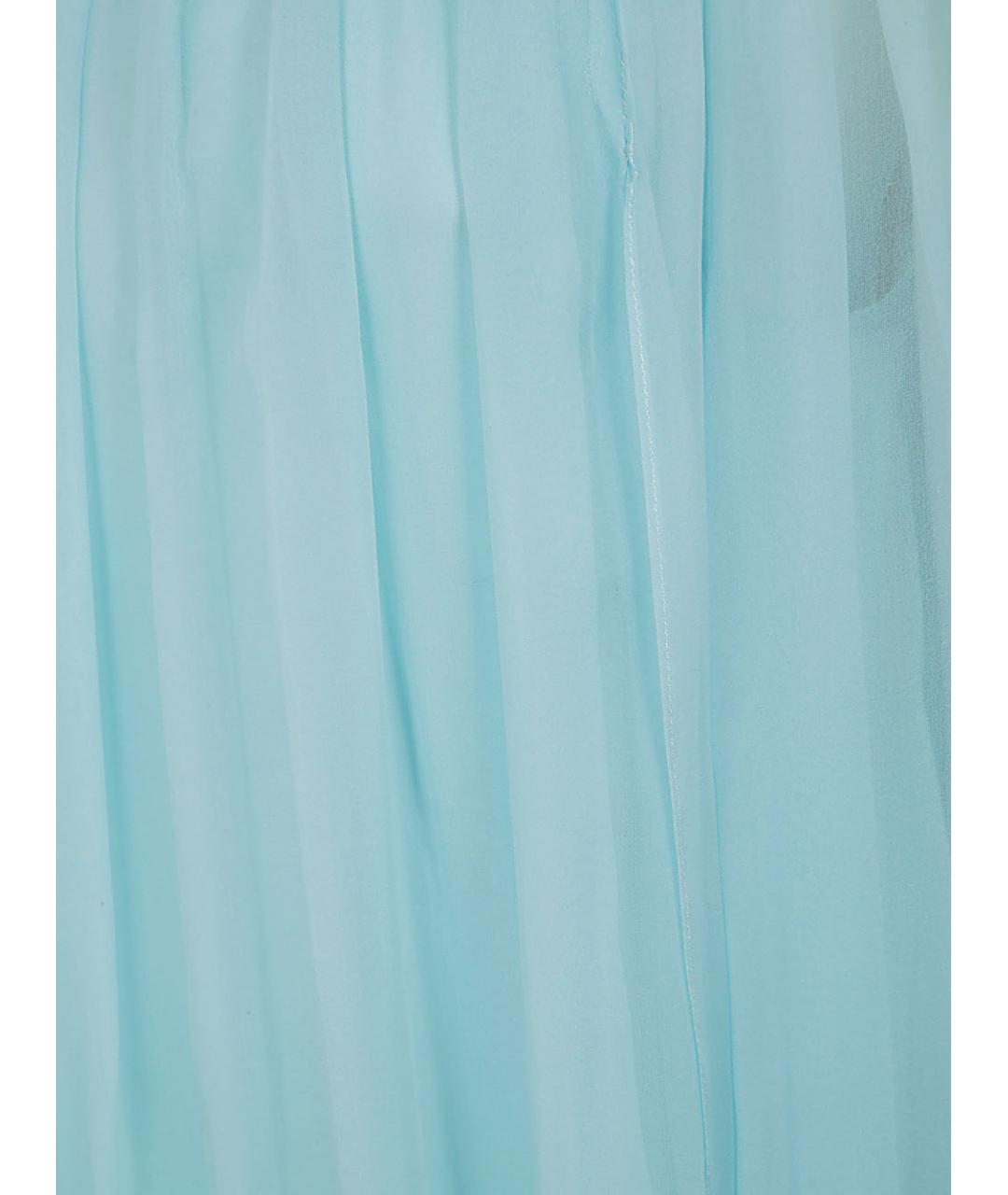 MAX MARA Голубое шелковое коктейльное платье, фото 3