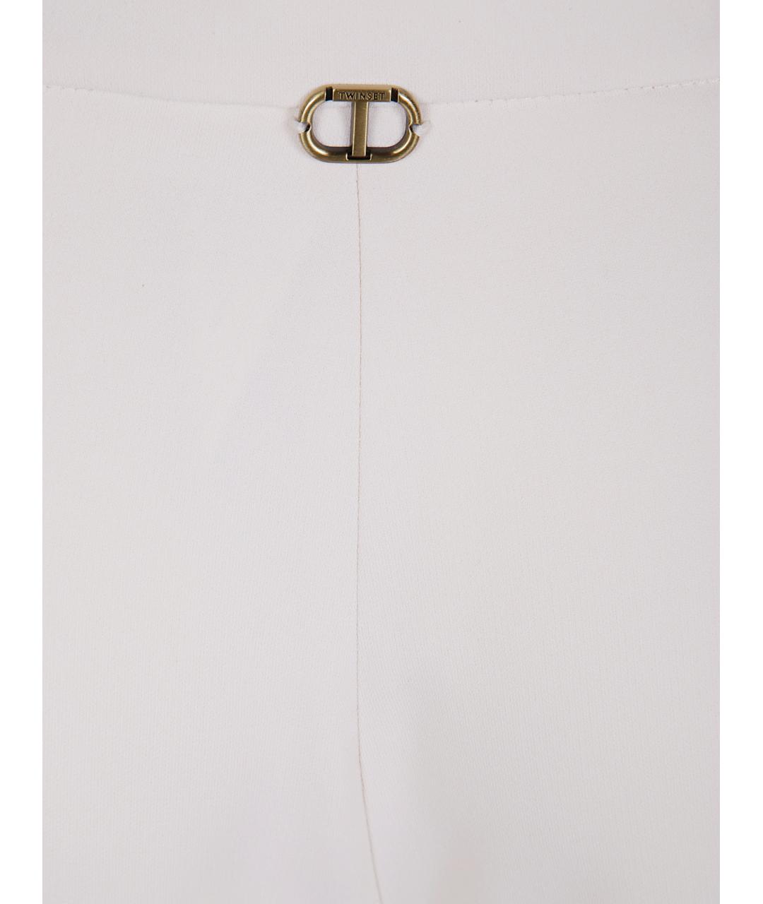 TWIN-SET Белые прямые брюки, фото 3