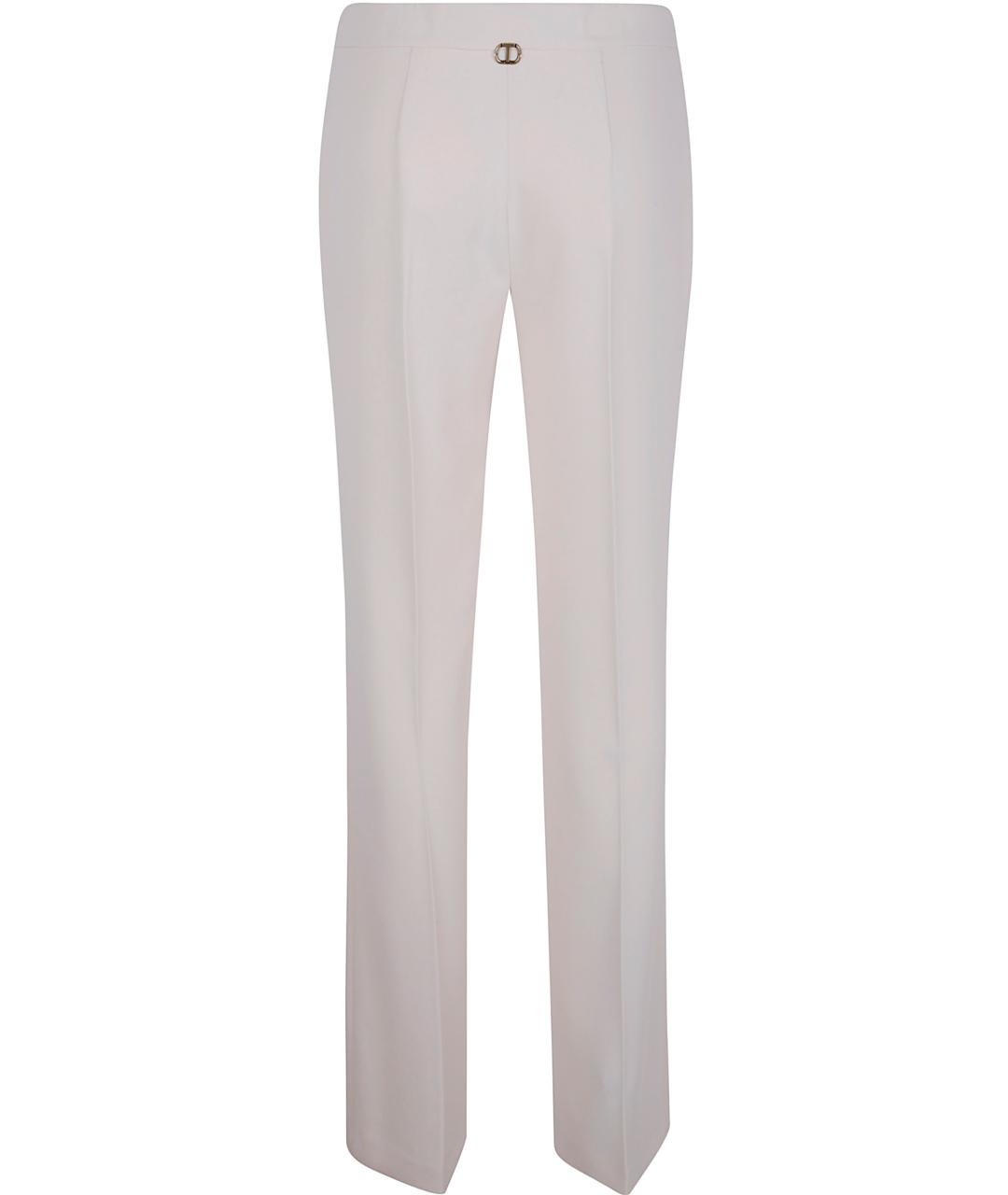 TWIN-SET Белые прямые брюки, фото 2