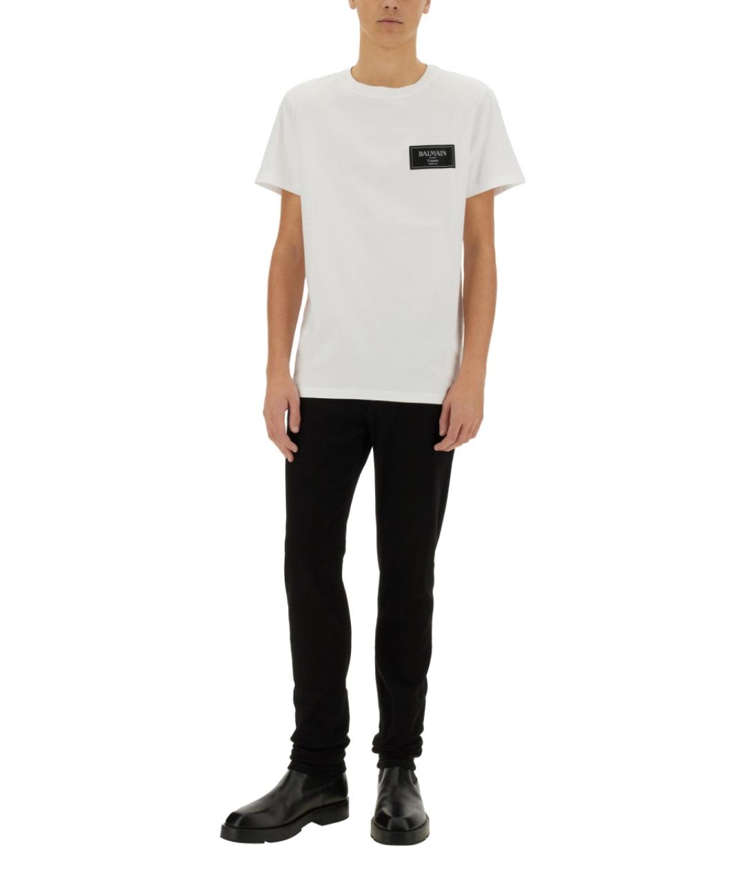 BALMAIN Белая хлопковая футболка, фото 2