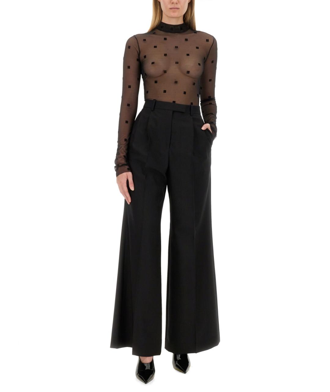 GIVENCHY Черные полиэстеровые прямые брюки, фото 2