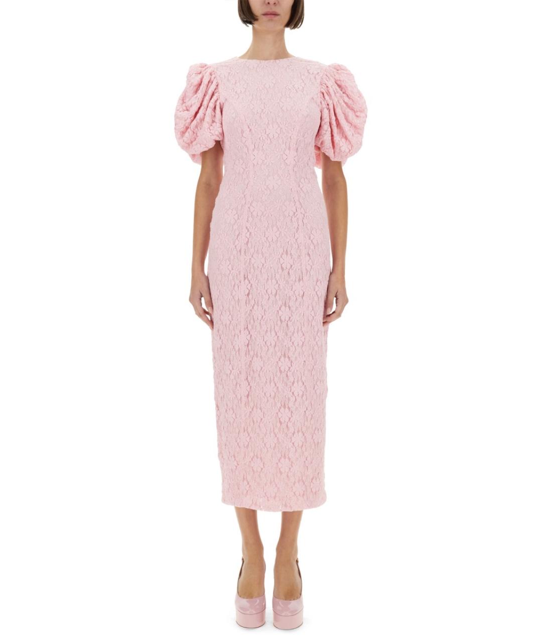 ROTATE Розовое полиамидовое коктейльное платье, фото 2
