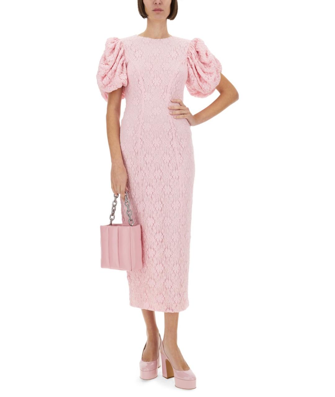 ROTATE Розовое полиамидовое коктейльное платье, фото 3