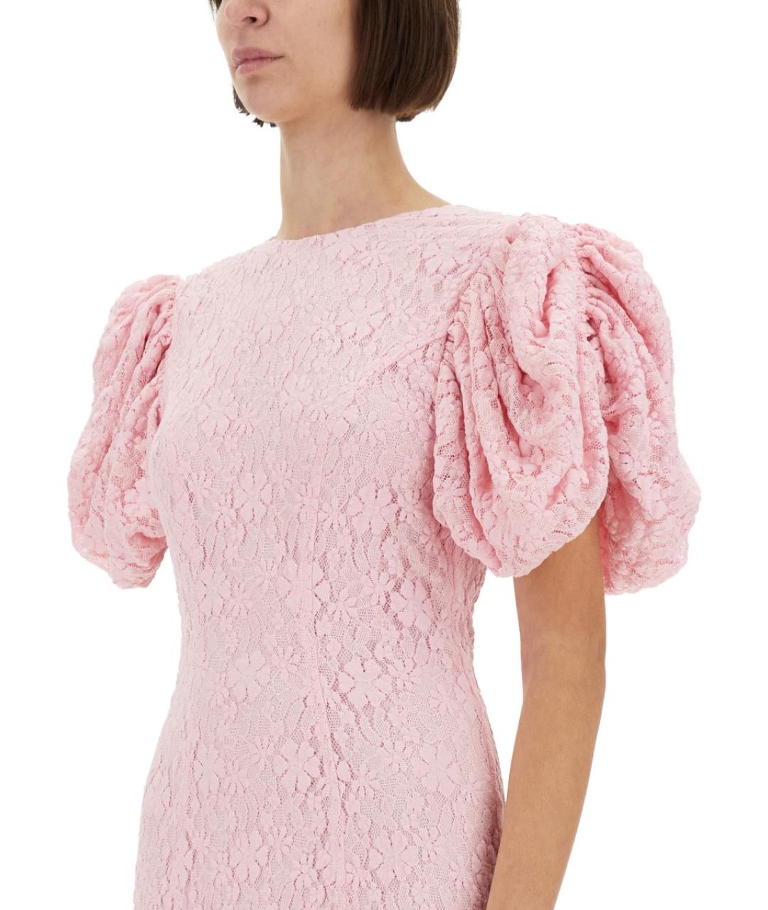 ROTATE Розовое полиамидовое коктейльное платье, фото 5