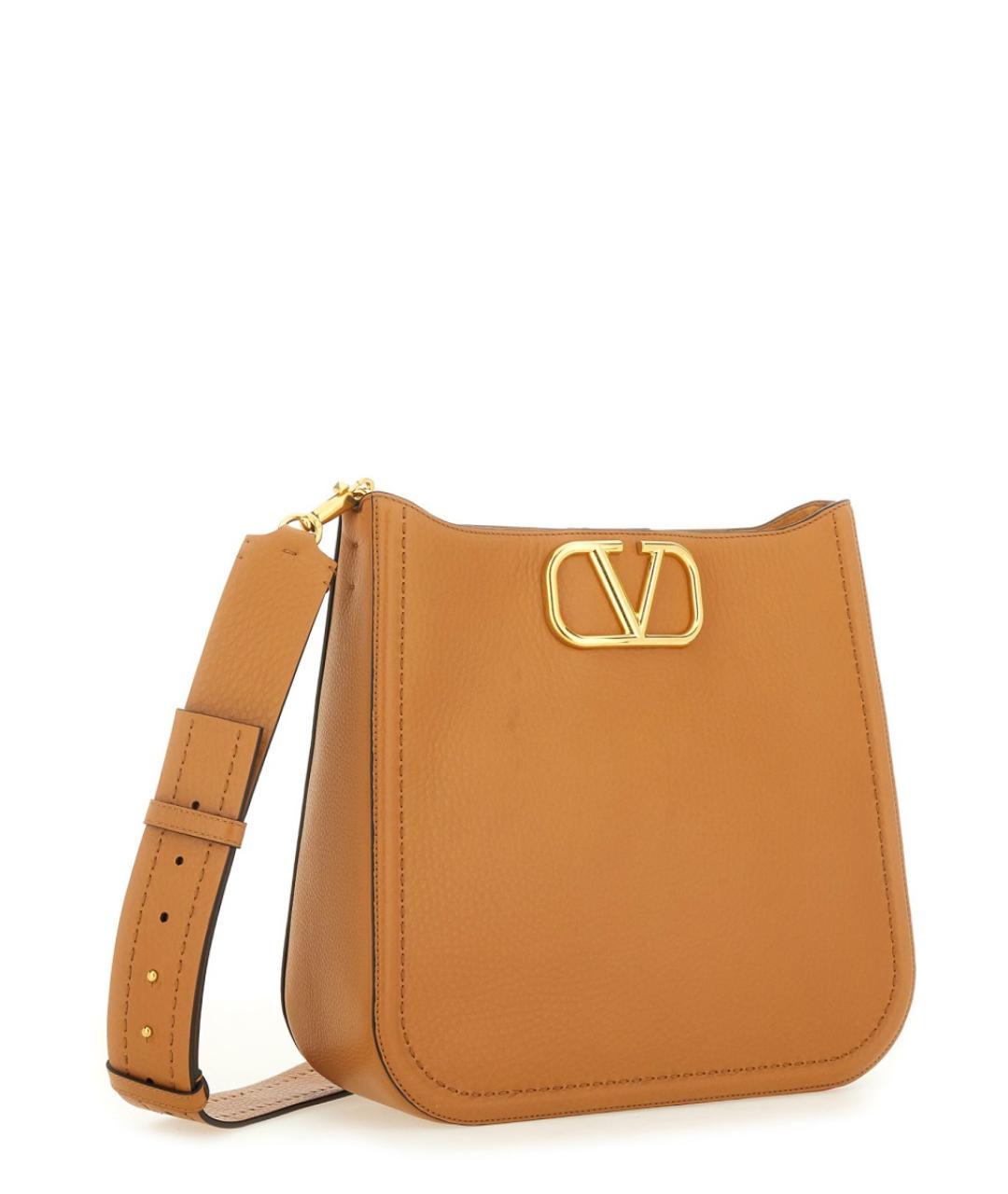 VALENTINO Бежевая кожаная сумка через плечо, фото 2