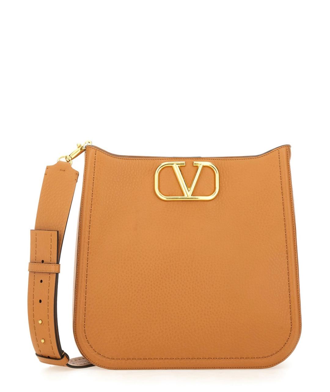 VALENTINO Бежевая кожаная сумка через плечо, фото 1