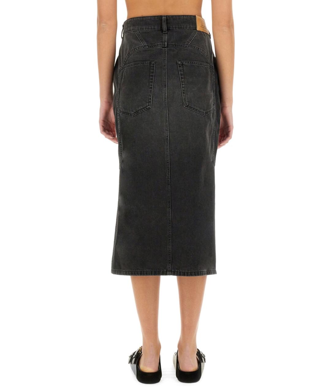 ISABEL MARANT Черная хлопковая юбка миди, фото 3