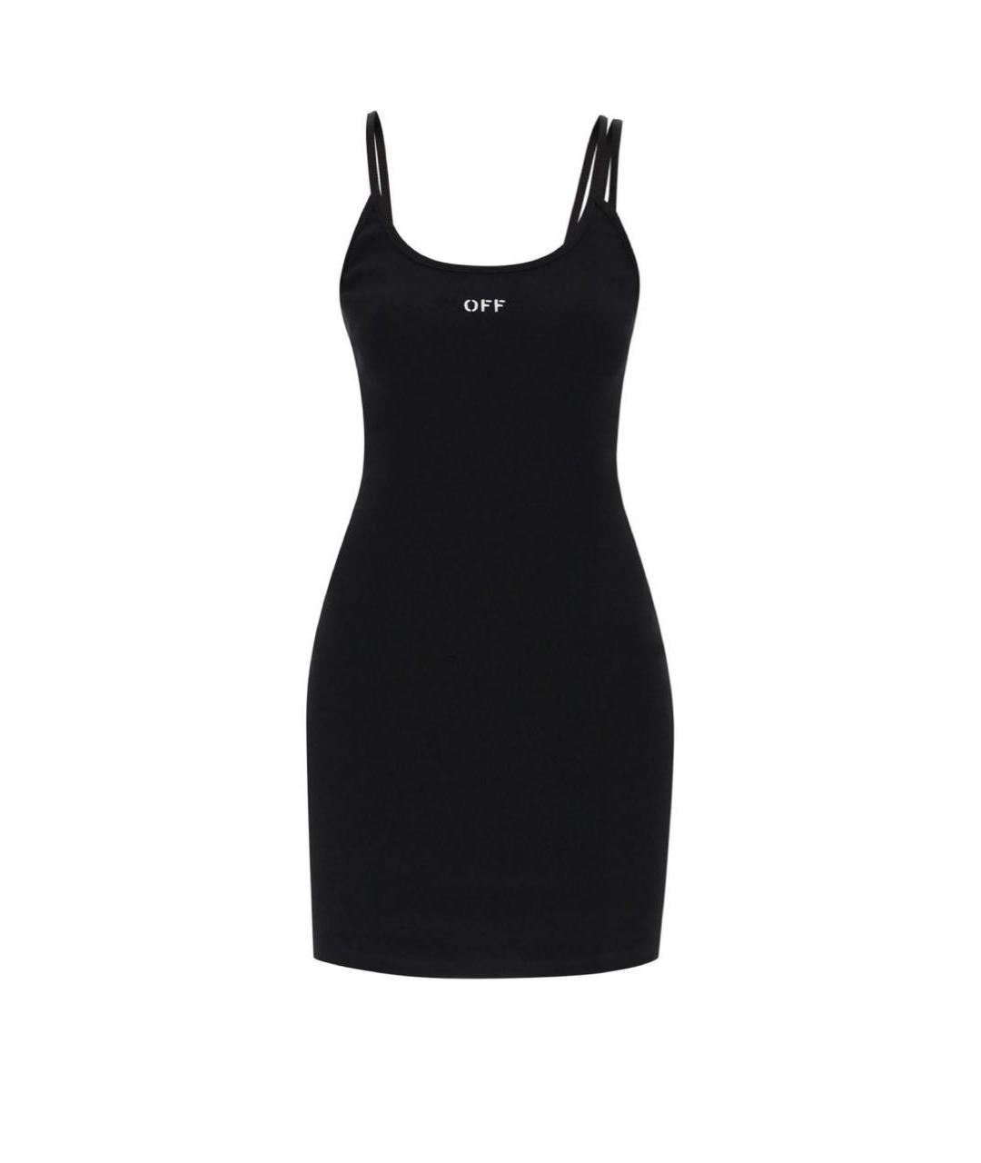 OFF-WHITE Черное хлопковое повседневное платье, фото 1