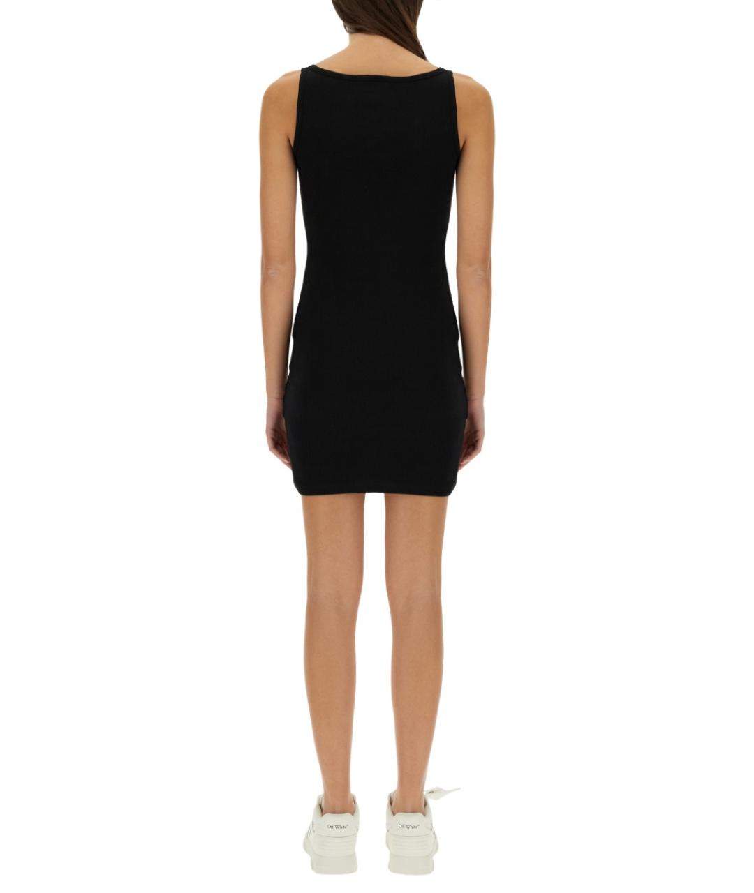 OFF-WHITE Черное хлопковое повседневное платье, фото 4