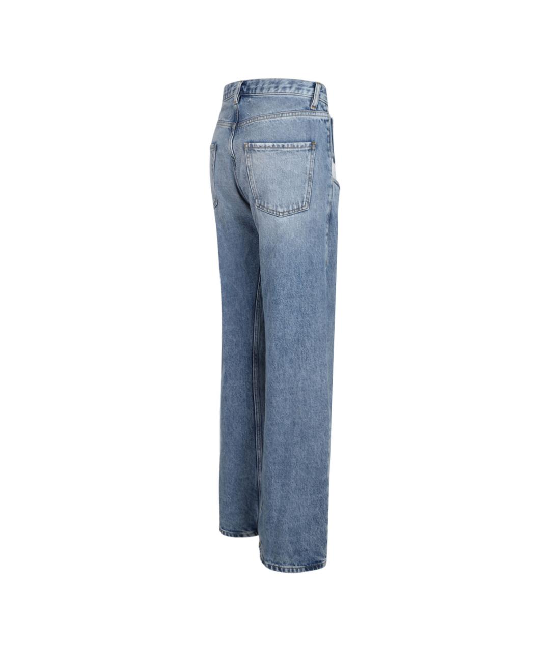 MAISON MARGIELA Синие хлопковые прямые джинсы, фото 3