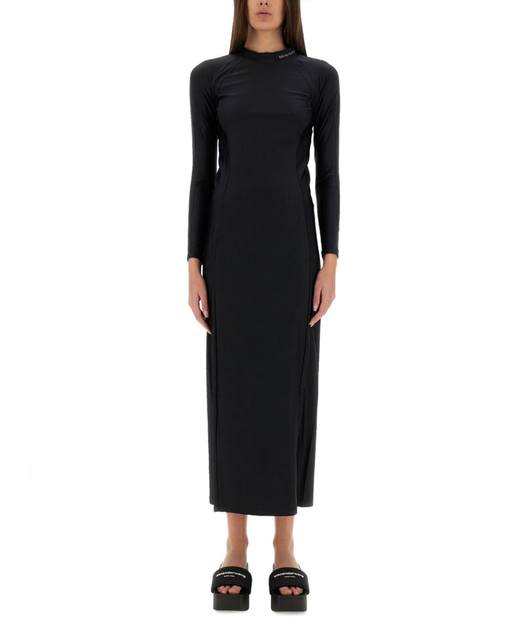 T BY ALEXANDER WANG Черное полиамидовое повседневное платье, фото 2