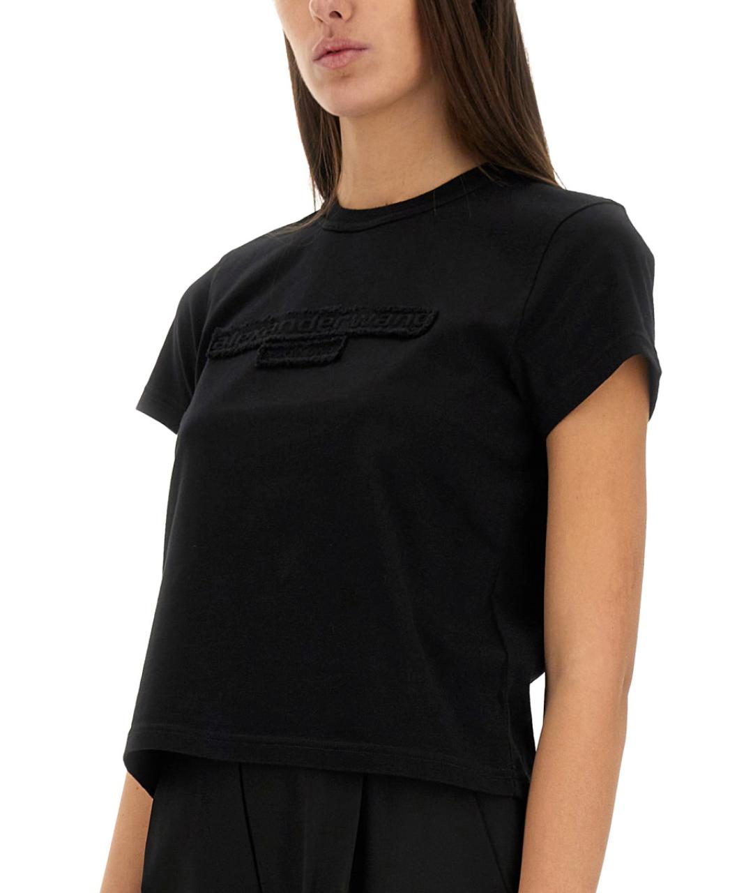 ALEXANDER WANG Черная хлопковая футболка, фото 5